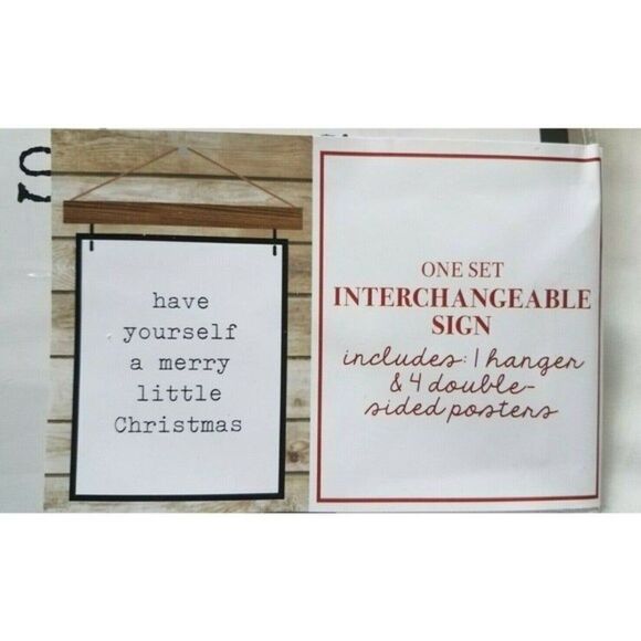 Christmas Hanging Wall Sign 7 Interchangeable "Sayings" Signs - Picture 10 of 10